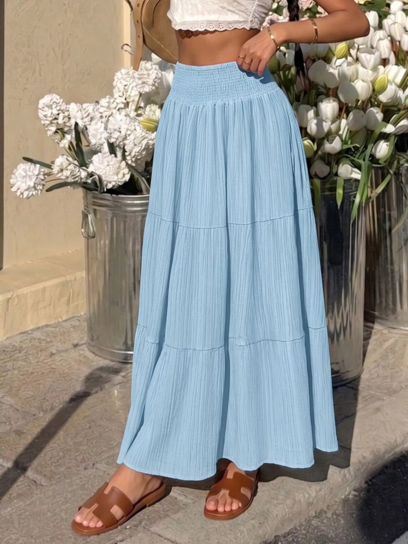 Tiered Flowy Maxi Skirt 005 - Poppy & Pearl Edit