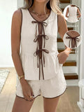 Tie Front Top And Shorts Set 001 - Poppy & Pearl Edit