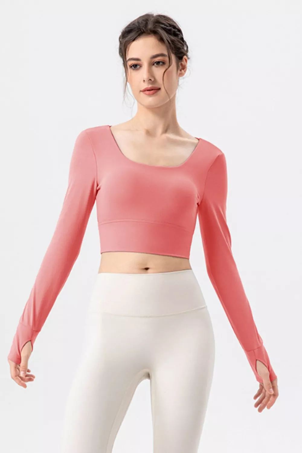 Square Neck Crisscross Active T Shirt 010 - Poppy & Pearl Edit