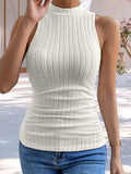 Texture Knit Mock Neck Tank 003 - Poppy & Pearl Edit