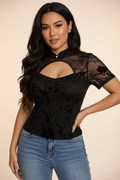 Cutout Front Short Sleeve Top 001 - Poppy & Pearl Edit