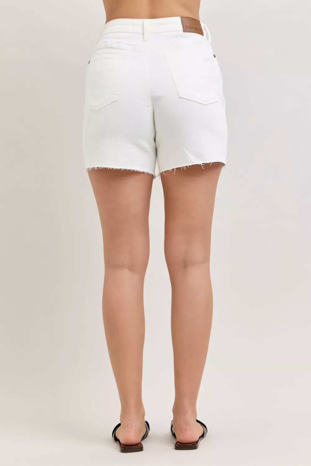 Judy Blue High Waist Rigid Magic Dad Short With Cell Phone Back Pocket 005 - Poppy & Pearl Edit