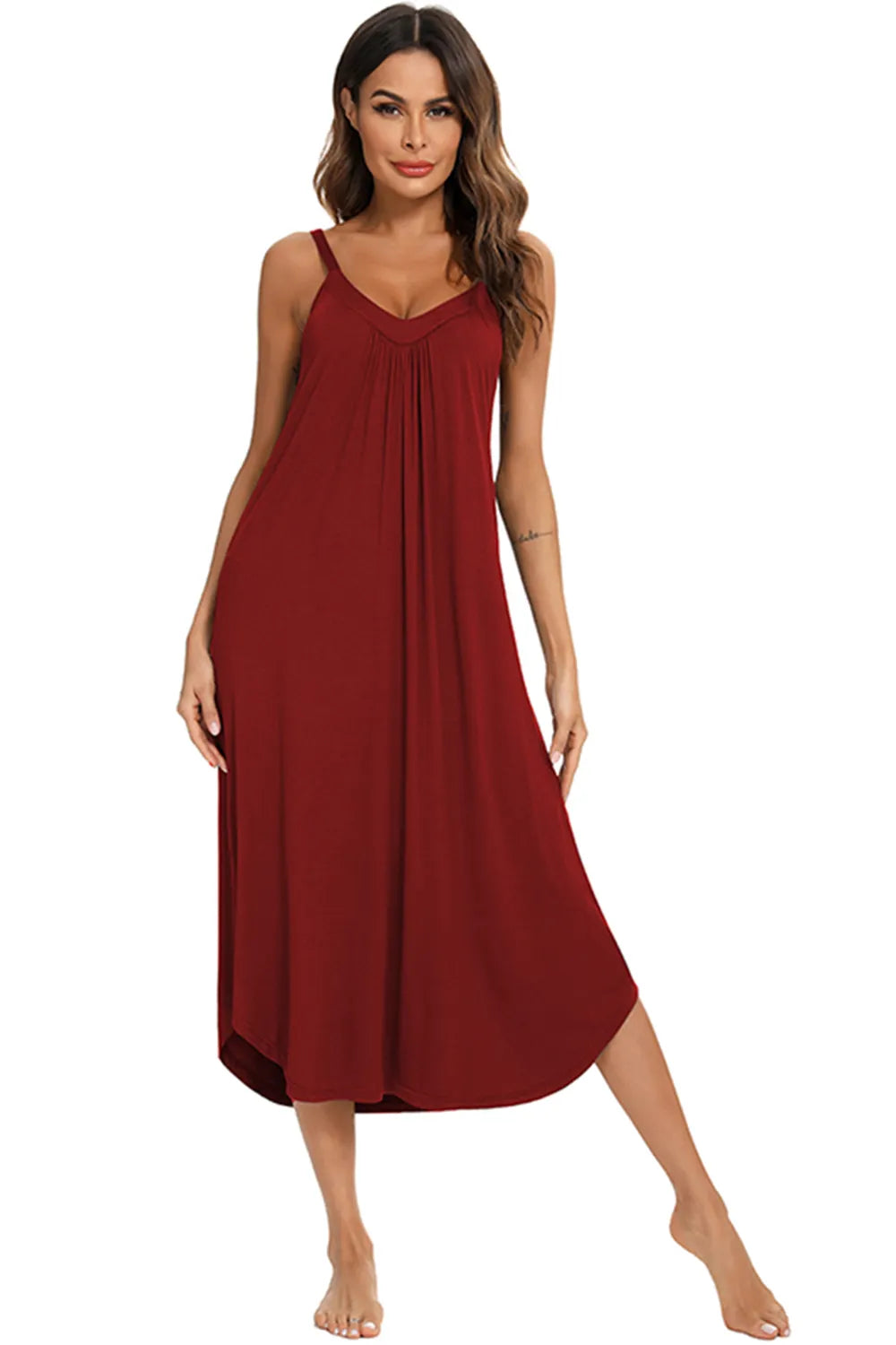 V Neck Midi Lounge Dress 022 - Poppy & Pearl Edit