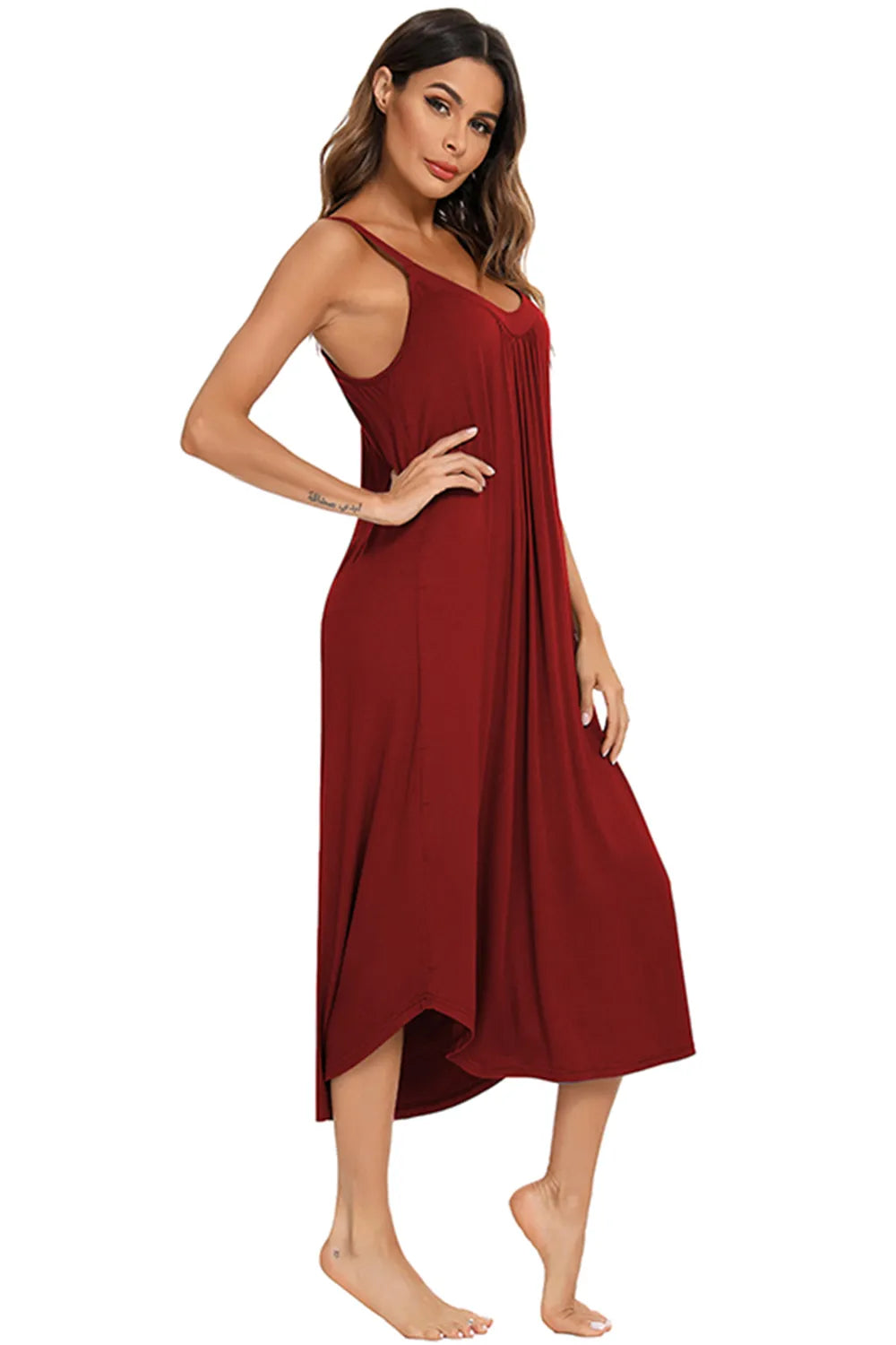 V Neck Midi Lounge Dress 023 - Poppy & Pearl Edit