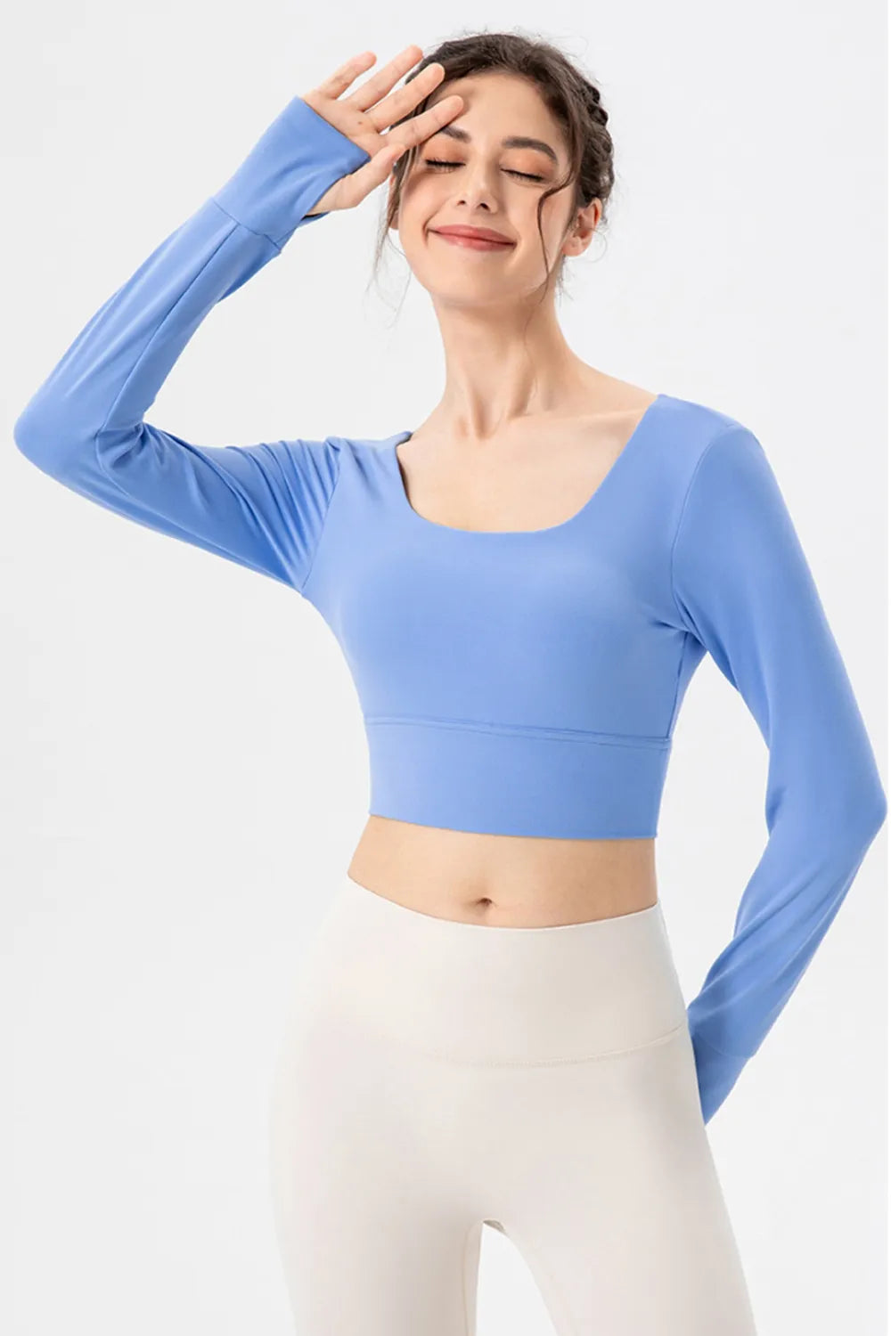 Square Neck Crisscross Active T Shirt 004 - Poppy & Pearl Edit