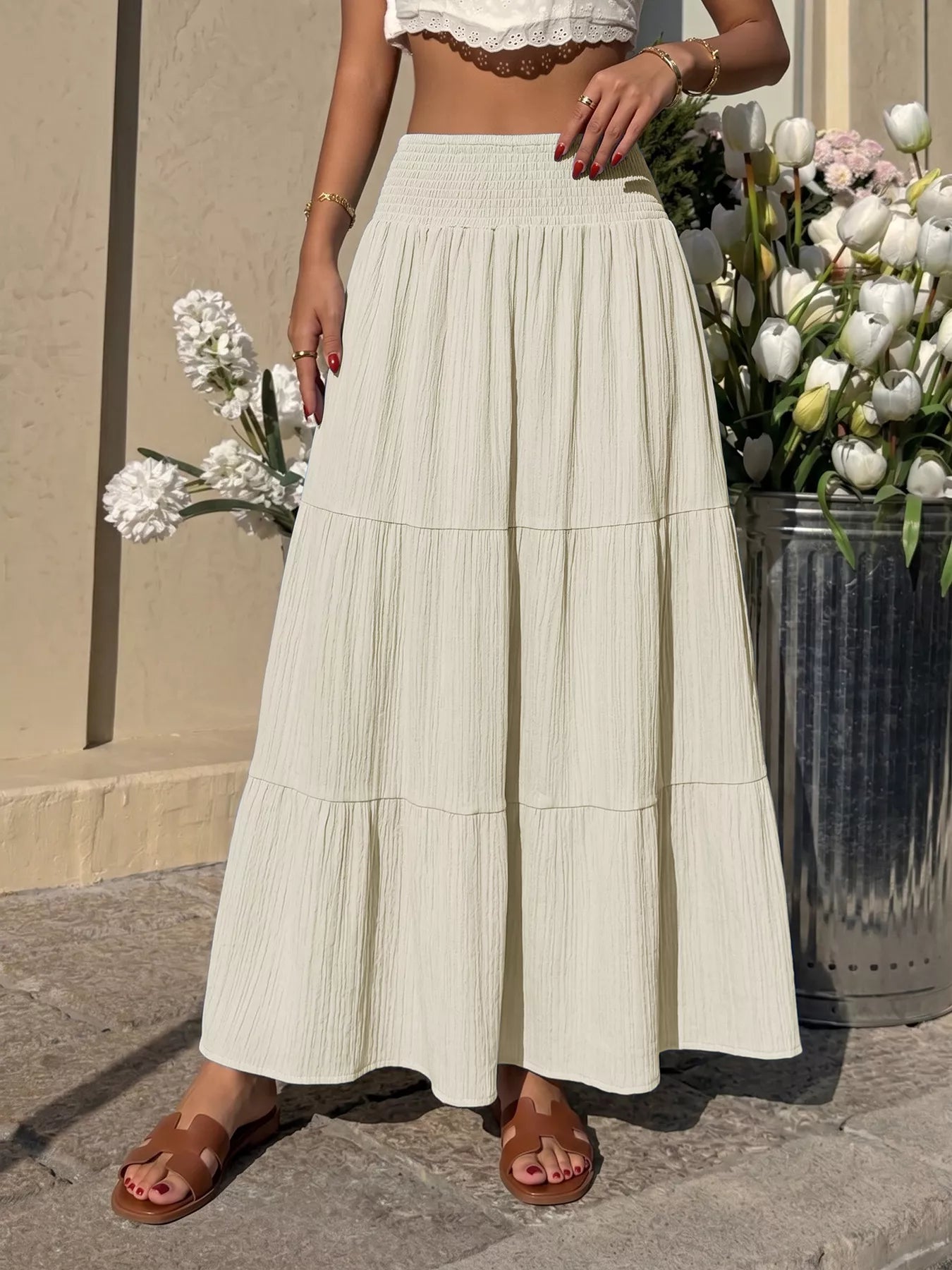 Tiered Flowy Maxi Skirt 011 - Poppy & Pearl Edit