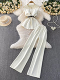 Sleeveless Top And Wide Leg Pants Set 001 - Poppy & Pearl Edit
