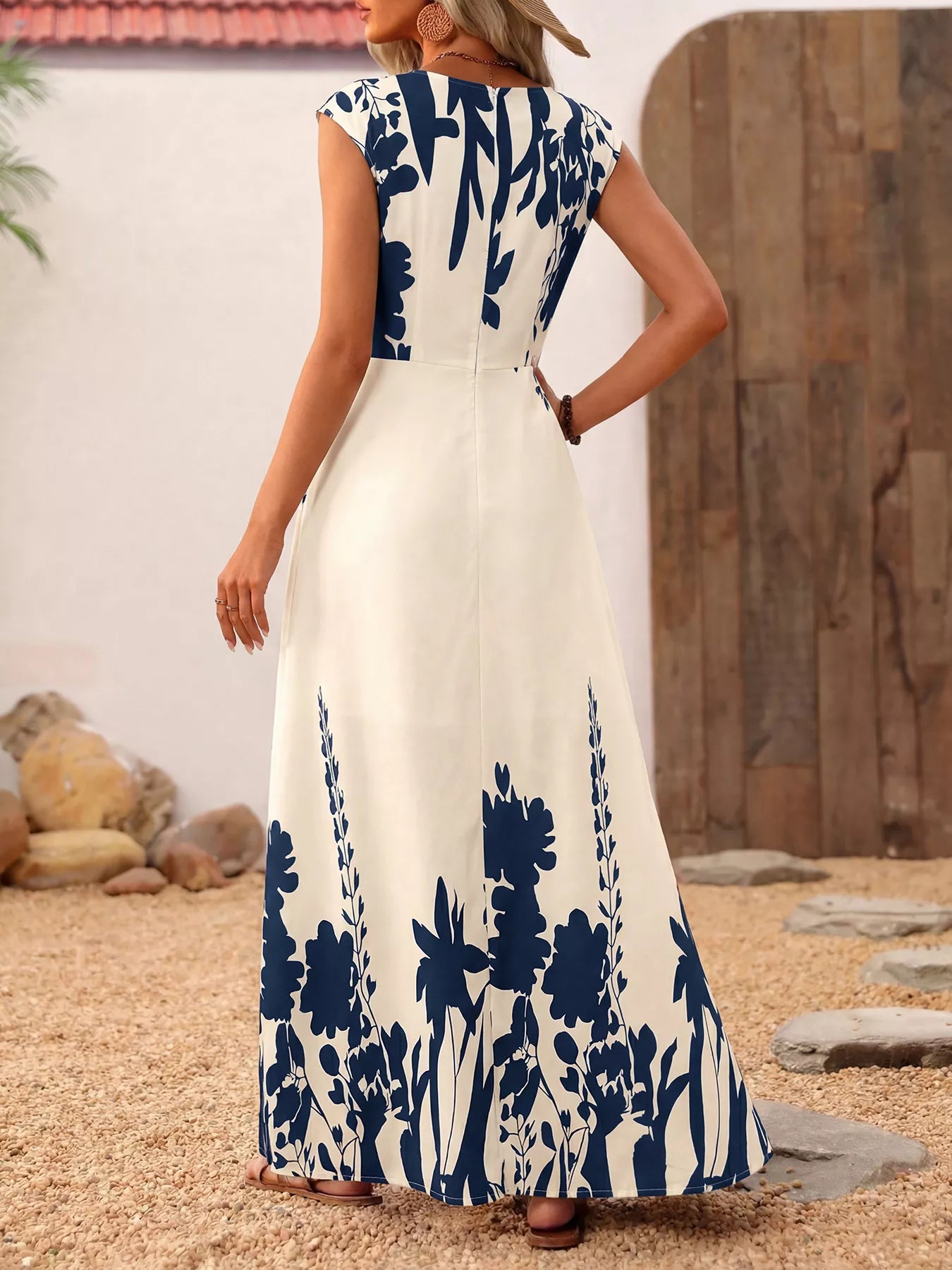 Printed Square Neck Maxi Dress 006 - Poppy & Pearl Edit