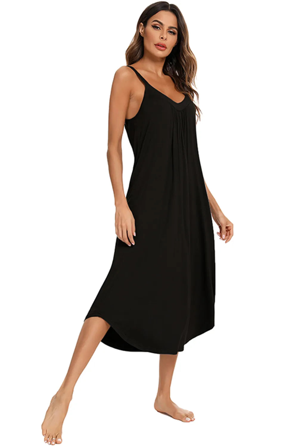 V Neck Midi Lounge Dress 012 - Poppy & Pearl Edit
