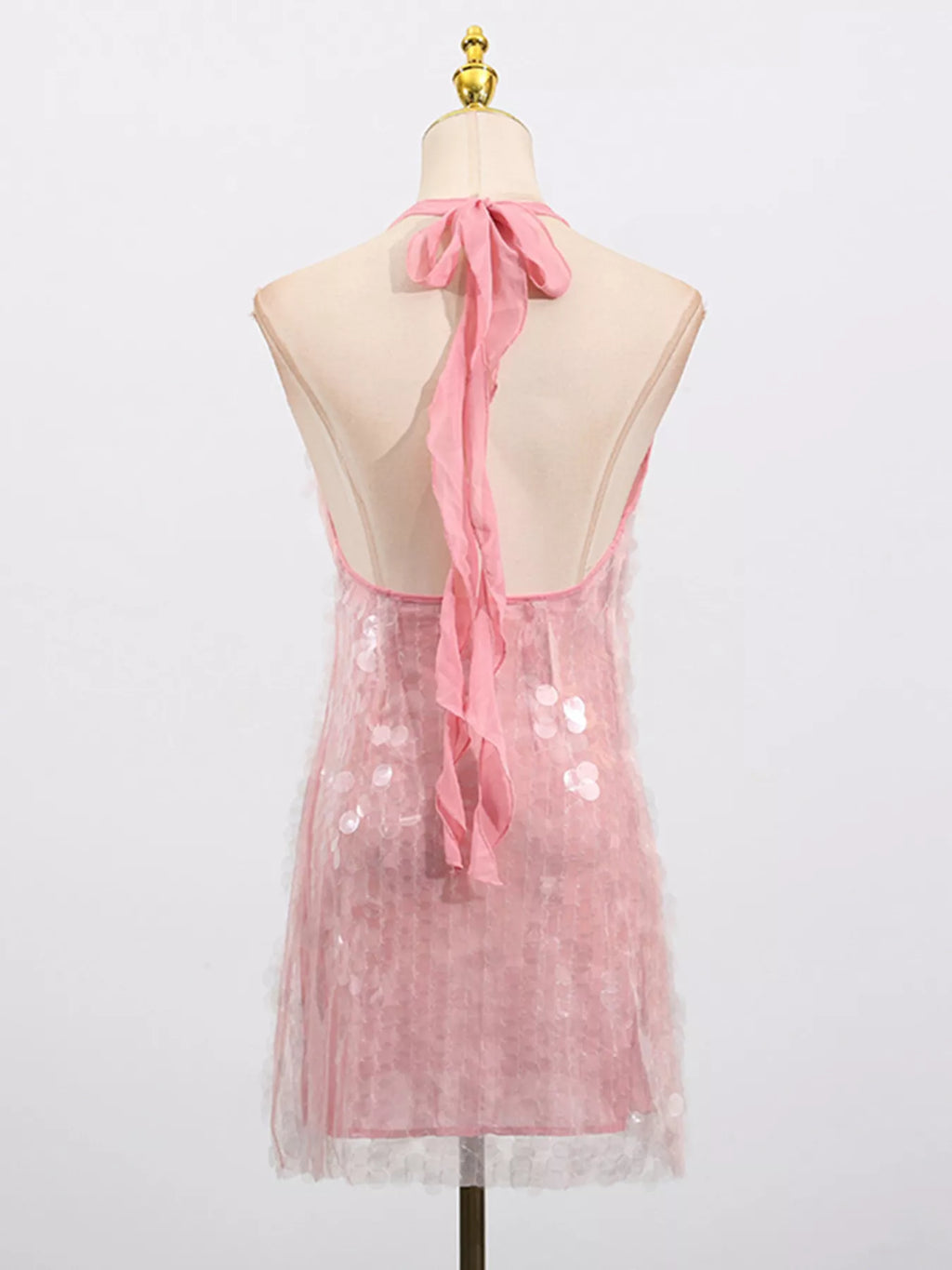 Sequin Halter Neck Mini Dress 008 - Poppy & Pearl Edit