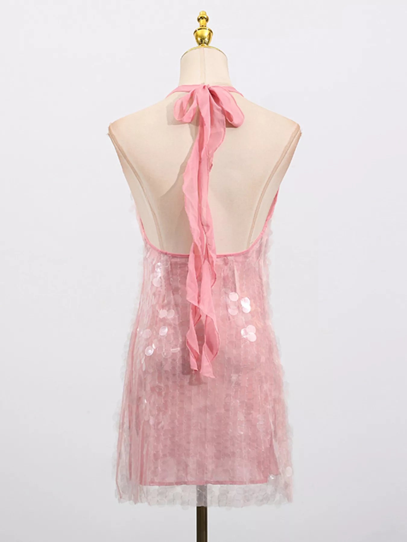 Sequin Halter Neck Mini Dress 008 - Poppy & Pearl Edit