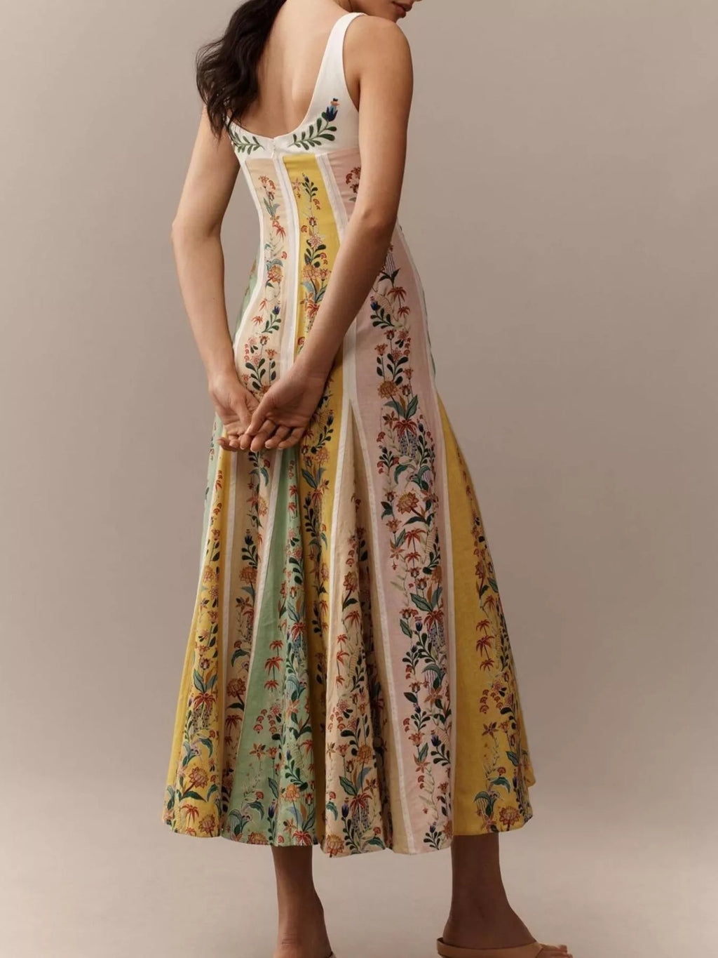Floral Print Sweetheart Neck Maxi Dress 009 - Poppy & Pearl Edit