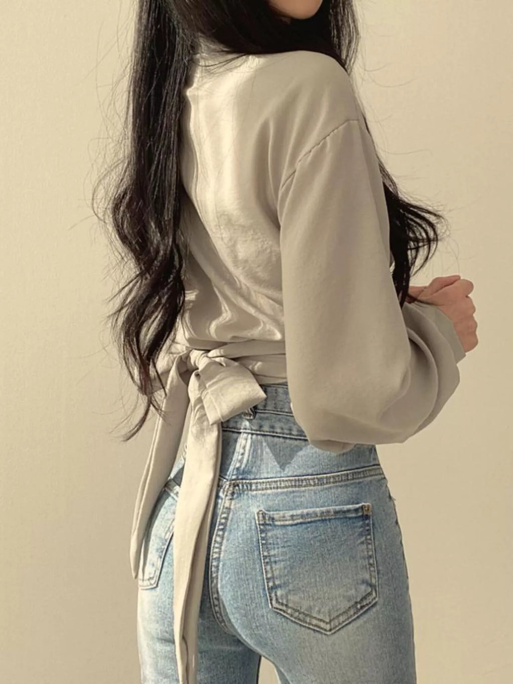 Twisted Front Long Sleeve Shirt 012 - Poppy & Pearl Edit