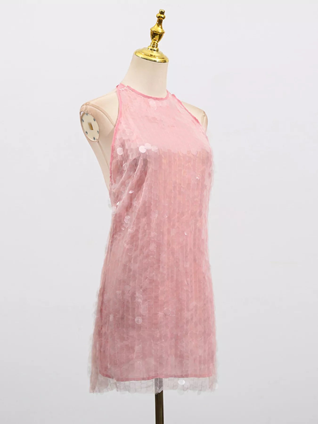 Sequin Halter Neck Mini Dress 004 - Poppy & Pearl Edit