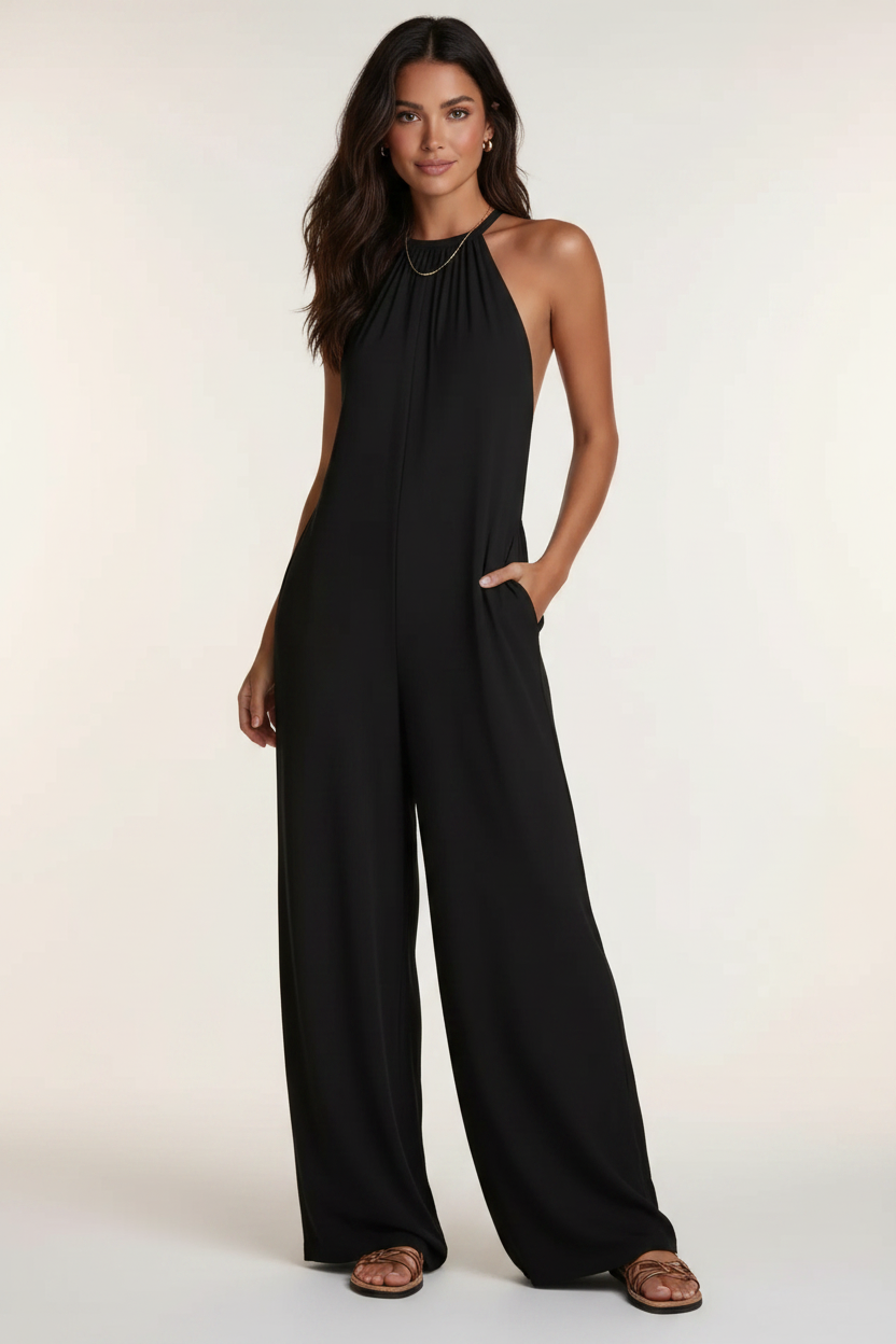 Sleeveless Wide Leg Jumpsuit 004 - Poppy & Pearl Edit