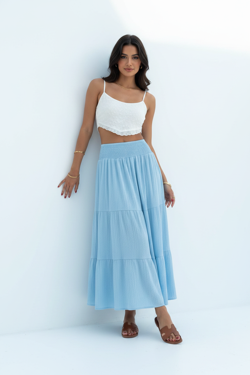Tiered Flowy Maxi Skirt - Editorial