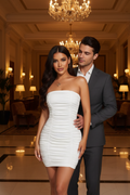 Ruched Tube Bodycon Mini Dress 001 - Poppy & Pearl Edit
